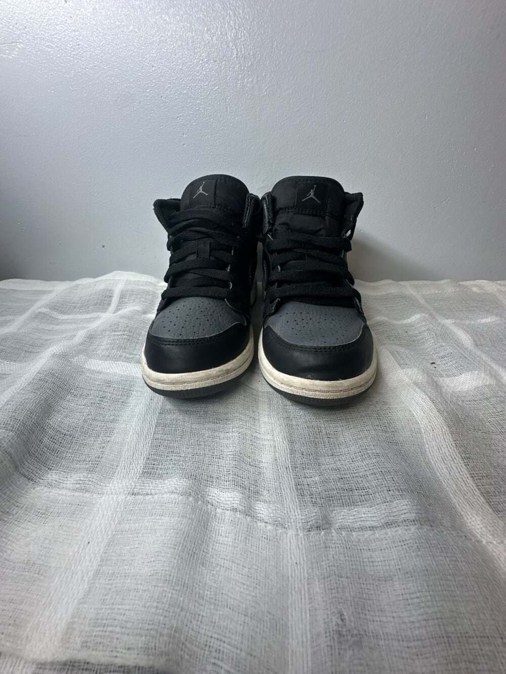 Nike Air Jordan 1 Mid Black Anthracite Gray Toddler Shoes